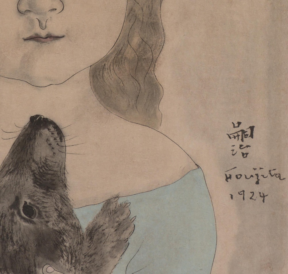 Jeune Fille au Renardeau by Leonard Tsuguharu Foujita
