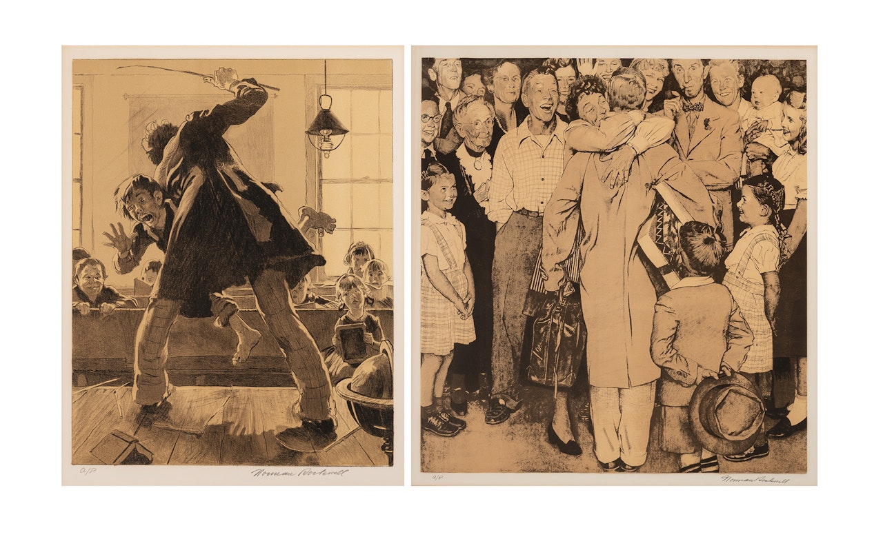 THE CANING; CHRISTMAS HOMECOMING by Norman Rockwell