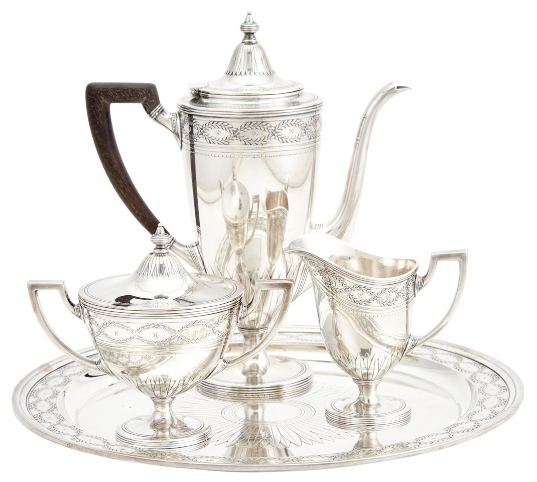 Sterling Silver Winthrop Pattern Demitasse Coffee Service and Tray by Tiffany & Co.