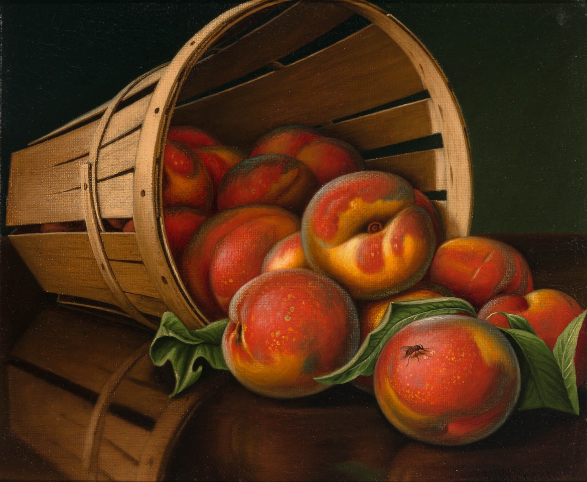 Peaches Spilling From a Basket by Levi Wells Prentice
