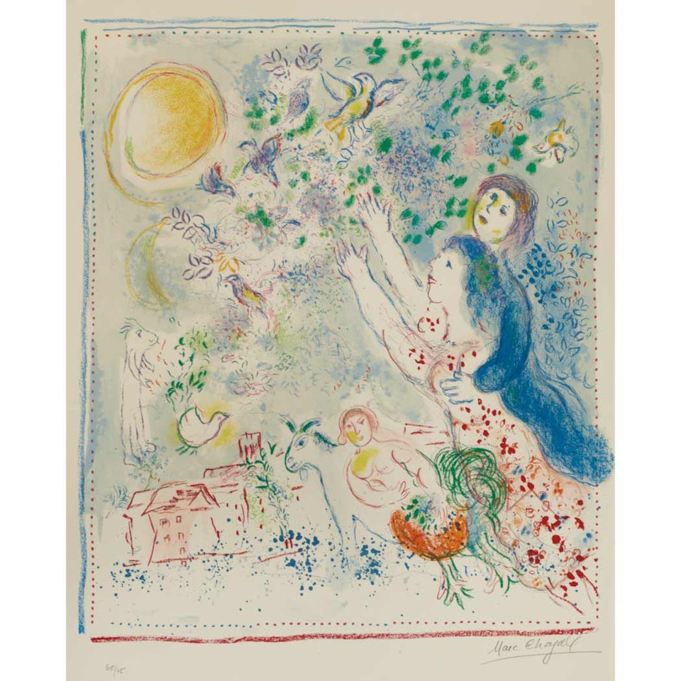 LA CHASSE A L"OISEAU BLEU (M. 594) by Marc Chagall