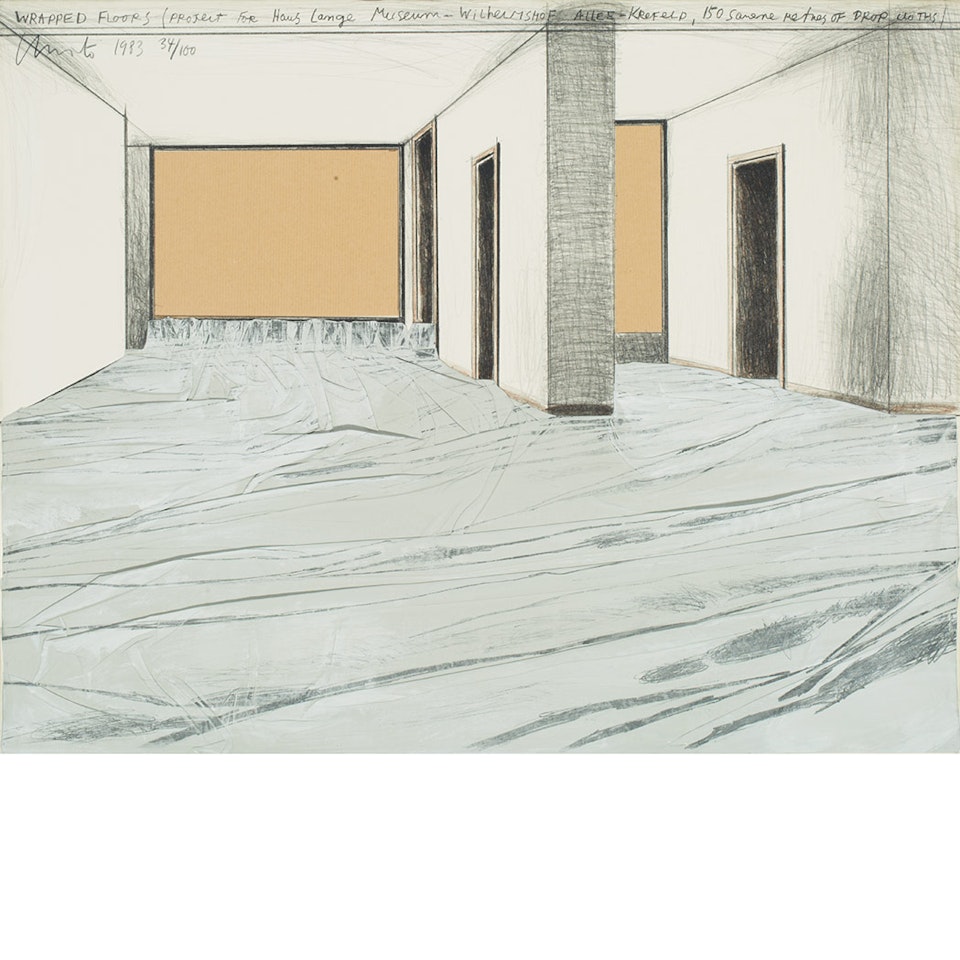 WRAPPED FLOORS, PROJECT FOR THE HAUS LANGE MUSEUM, KREFELD (SCHELLMAN 110) by Christo