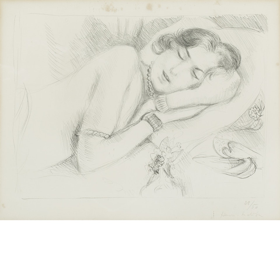 FIGURE ENDORMIE AU BABOUCHE (DUTHUIT 512) by Henri Matisse