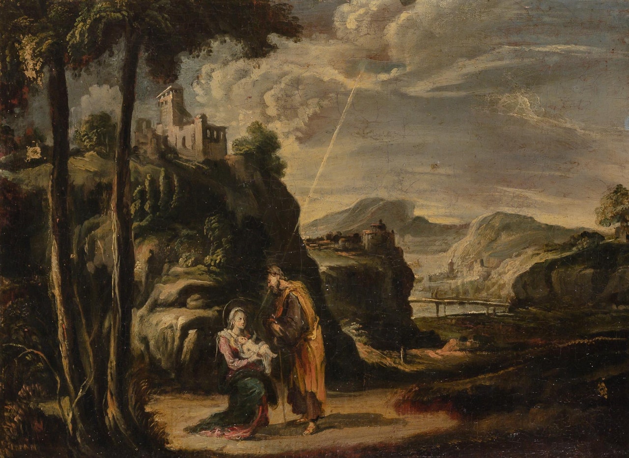 The Virgin and Child Appearing to a Pilgrim on a Road by Spanish School