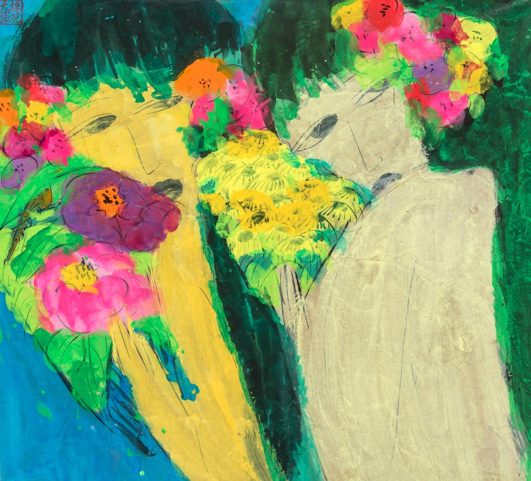 Jeune Femme aux Fleurs by Walasse Ting