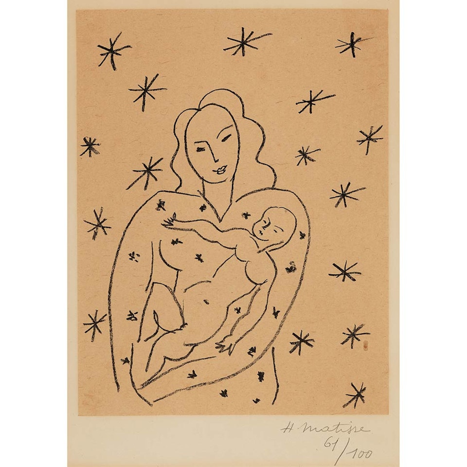 VIERGE ET ENFANT SUR FOND ETOILE (DUTHUIT 647) by Henri Matisse