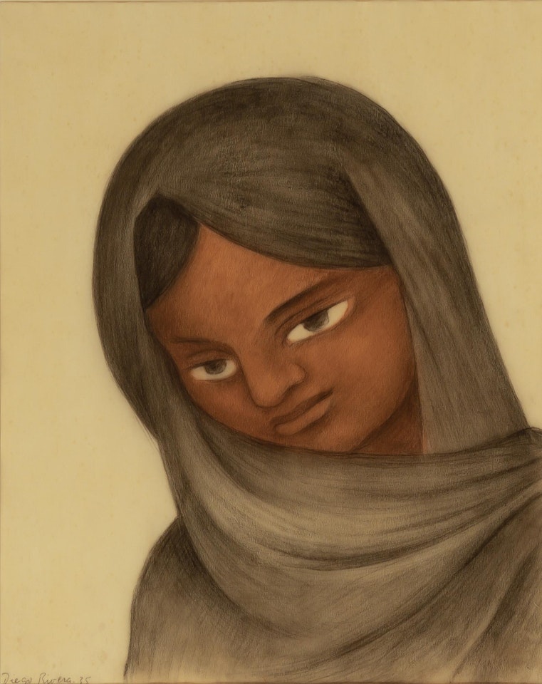 Portrait of a Girl with Veil by Diego Rivera