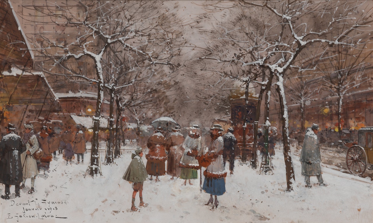 Devant le Gymnase by Eugene Galien-Laloue