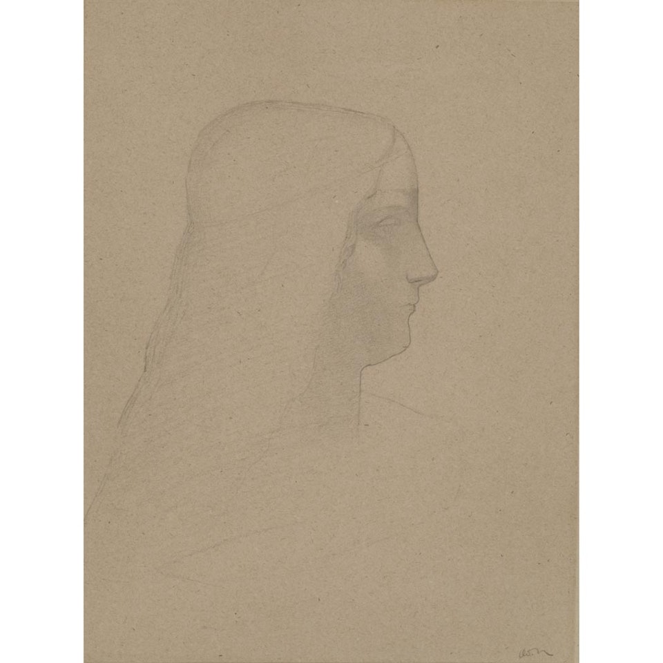 Profile of a Woman (after Leonardo da Vinci"s Busto d"Isabella d"Este) by Odilon Redon