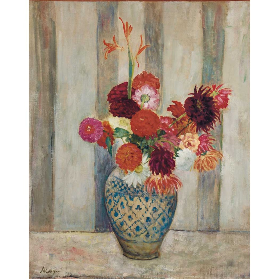 Dahlias Dans un Vase Persan by Henri Lebasque