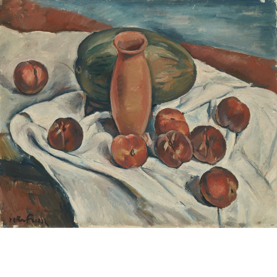 Nature Morte, Pasteque, Huit Peches et un Vase by Othon Friesz