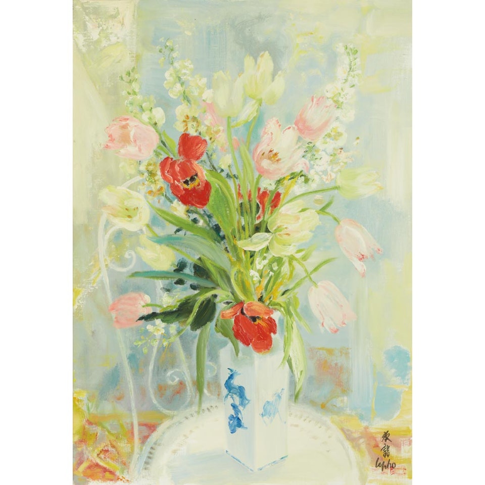 Les Tulipes Rouges et Blances by Le Pho