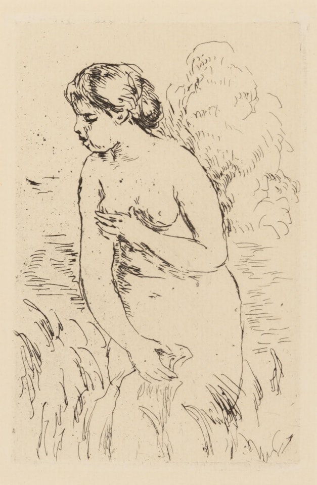 BAIGNEUSE DEBOUT, À MI-JAMBES (DELTEIL 23) by Pierre-Auguste Renoir