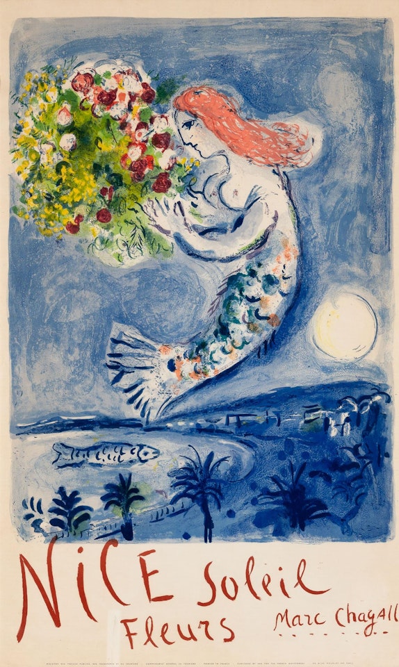 NICE SOLEIL FLEURS--LA BAIE DES ANGES (MOURLOT 350; SORLIER P. 39) by Marc Chagall