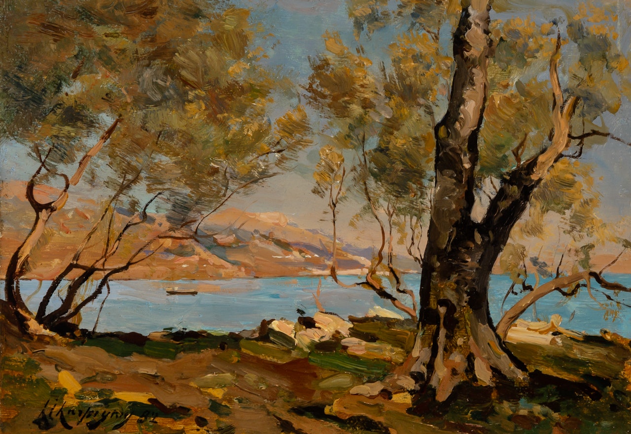 Paysage au bord de la mer by Henri Harpignies