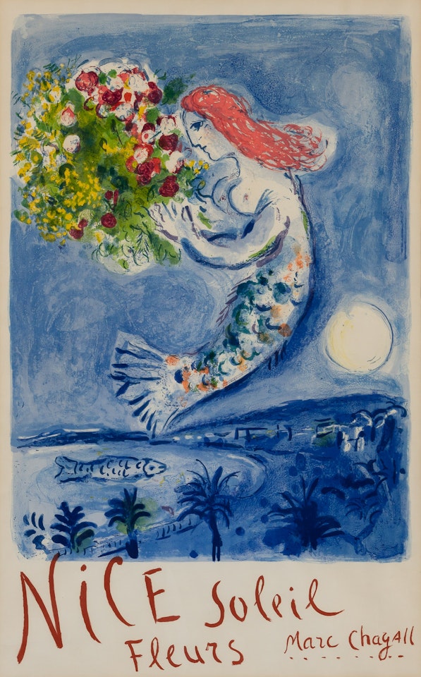 NICE SOLEIL FLEURS--LA BAIE DES ANGES (MOURLOT 350) by Marc Chagall