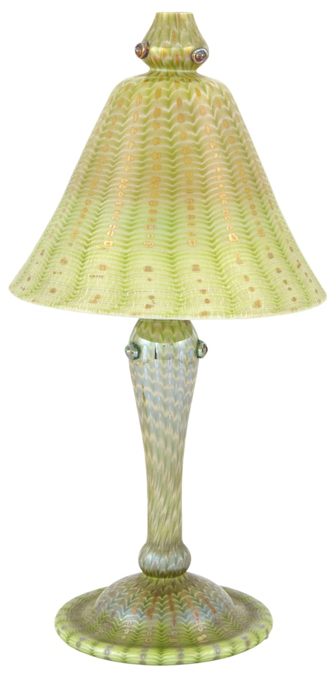 Hand-Blown Favrile Glass Flower-Form Desk Lamp by Tiffany Studios
