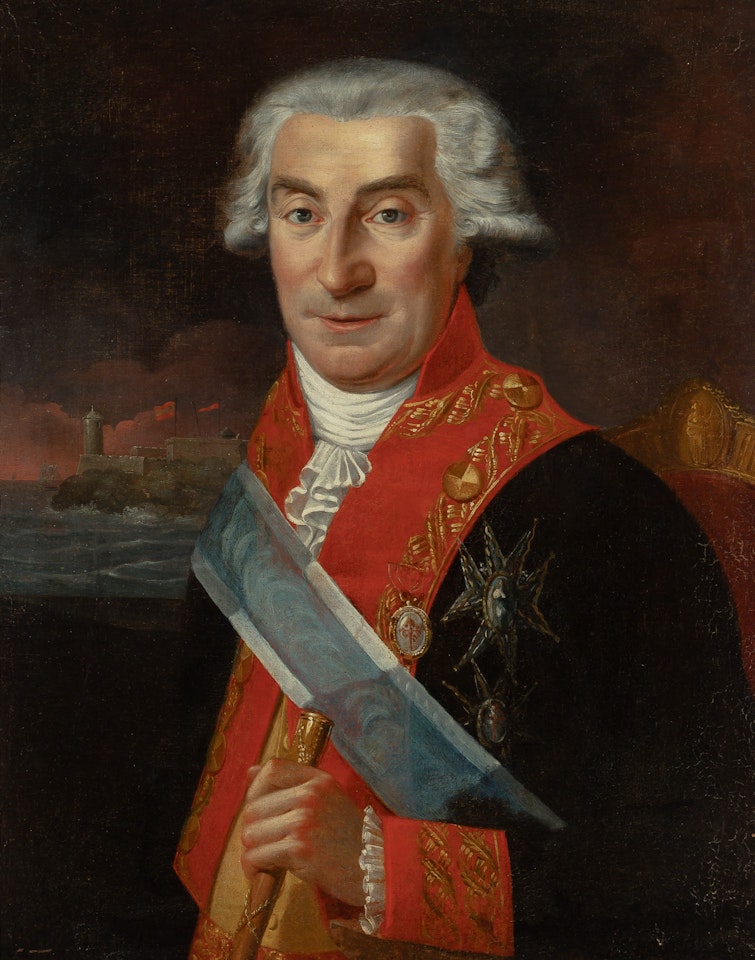 Portrait of a Spanish Colonial Official, with the Morro Castle in the Distance by Spanish School