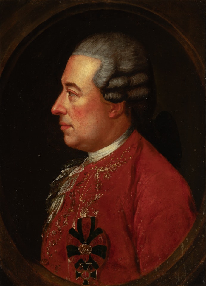 Portrait of a Nobleman in Profile, within a painted oval by Continental School