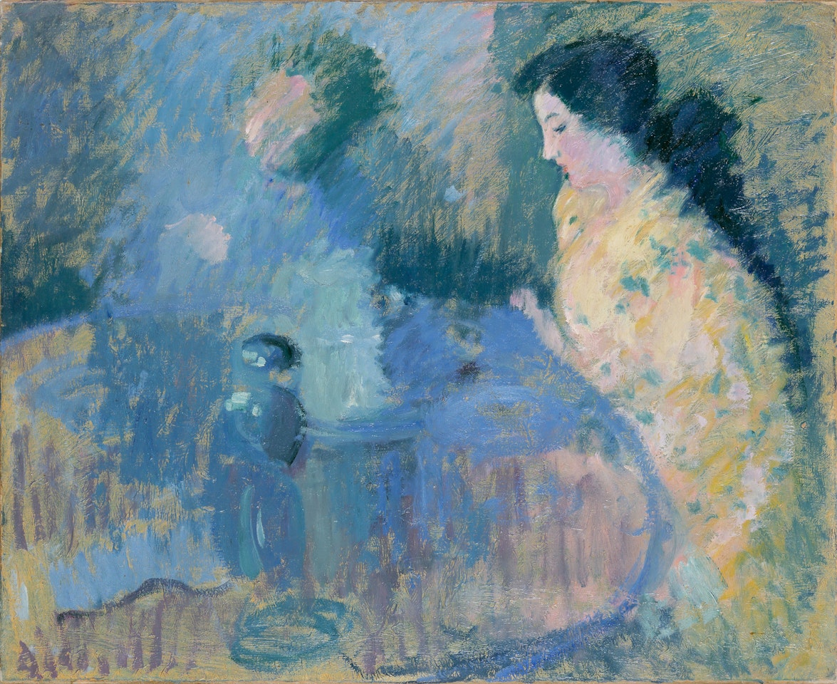 Lili and Jim at the Table by Theodore Earl Butler