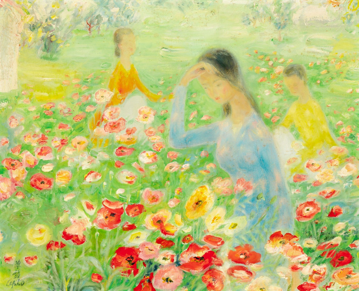 In a Field of Poppies by Le Pho