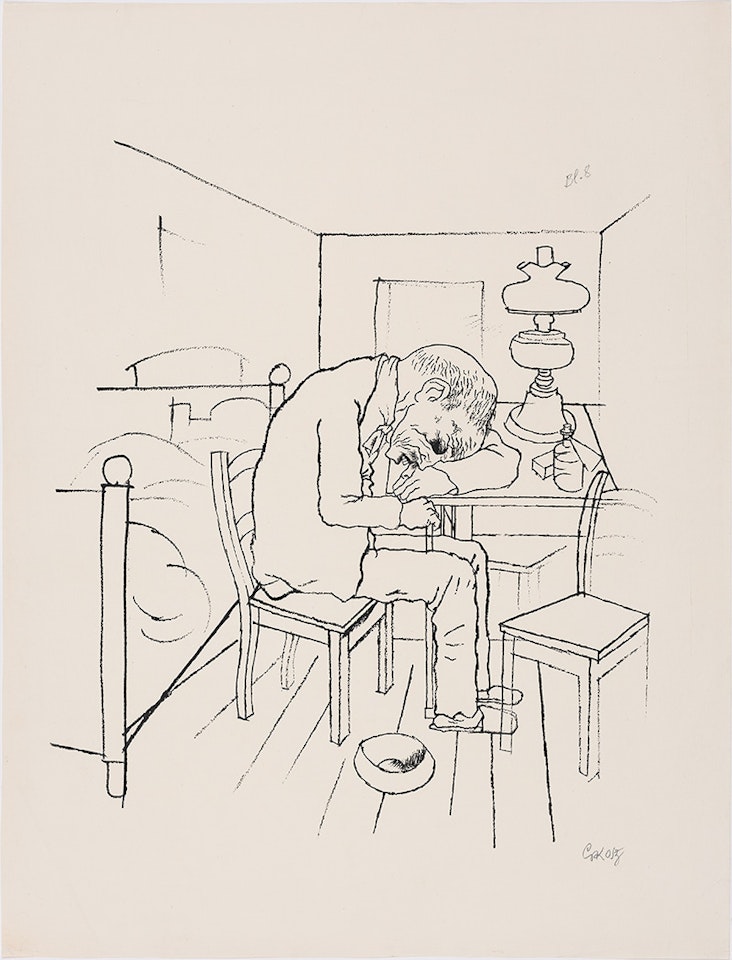 SCHWIMME, WER SCHWIMMEN KANN, UND WER ZU PLUMP IST, GEH" UNTER! (DÜCKERS M V8) by George Grosz