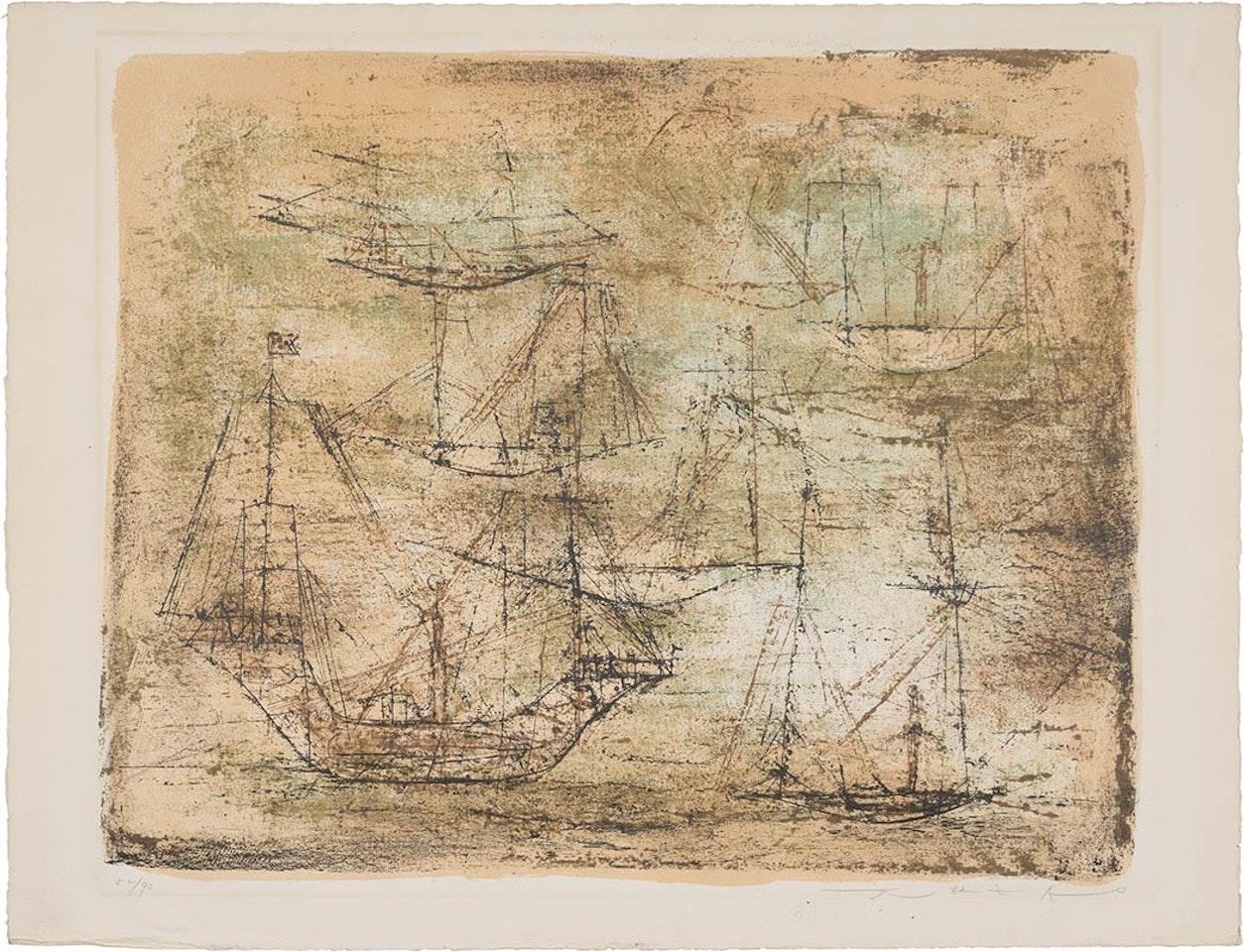 LES VOILIERS (RIVIÈRE 79; AGERUP 77) by Zao Wou-Ki