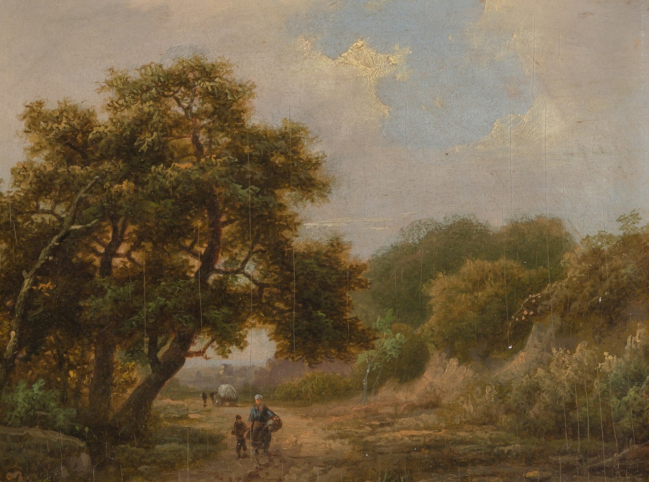 A Landscape with Figures on a Road by Dutch School