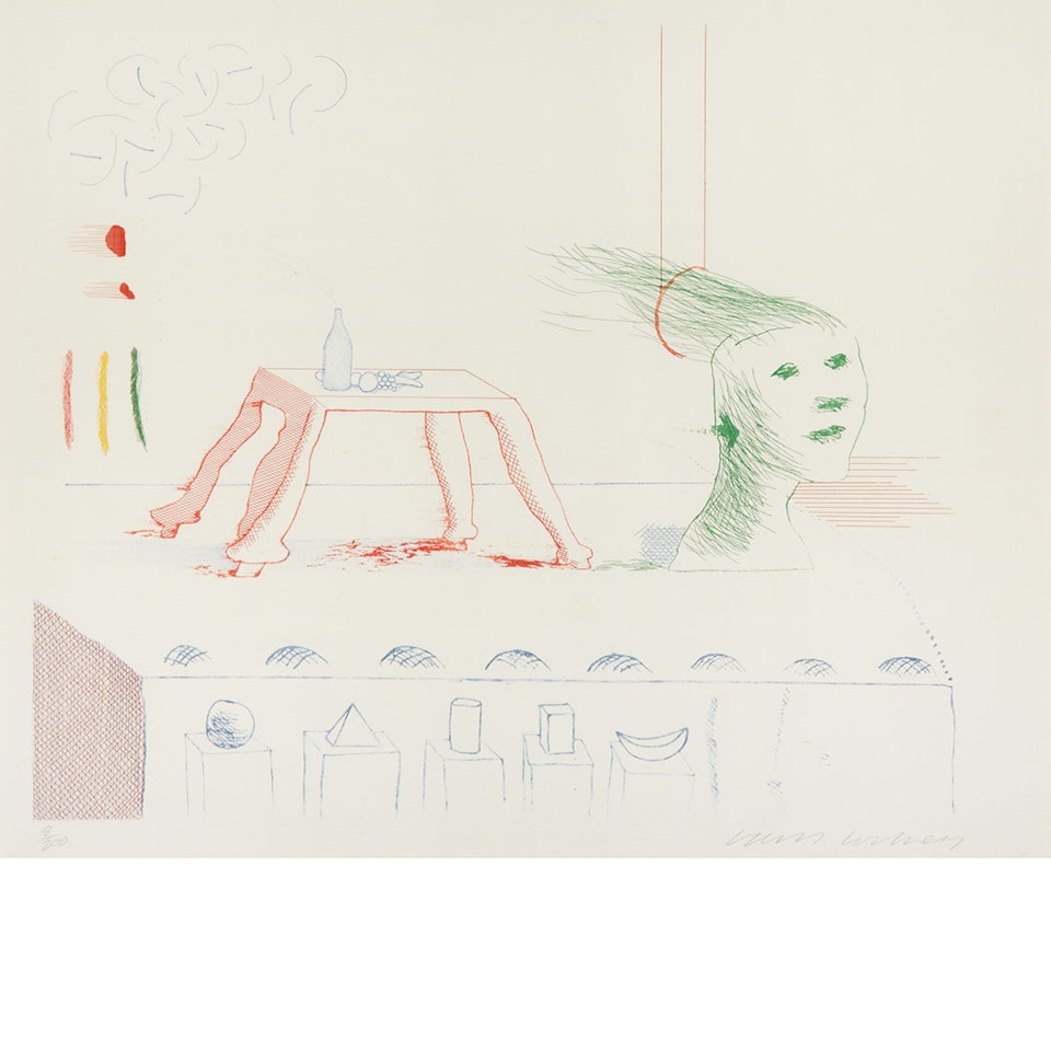 A MOVING STILL LIFE (S.A.C. 216) by David Hockney