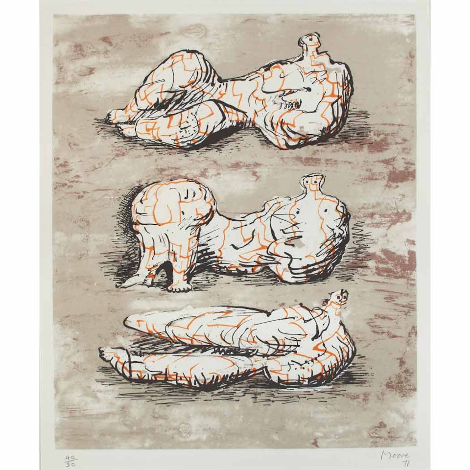 THREE RECLINING FIGURES (C. 181) by Henry Moore