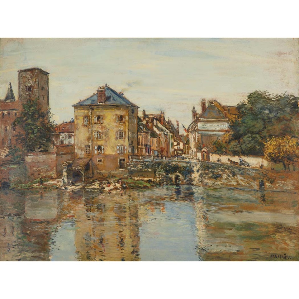 Washerwomen Along the Banks of a River by Jean Francois Raffaelli