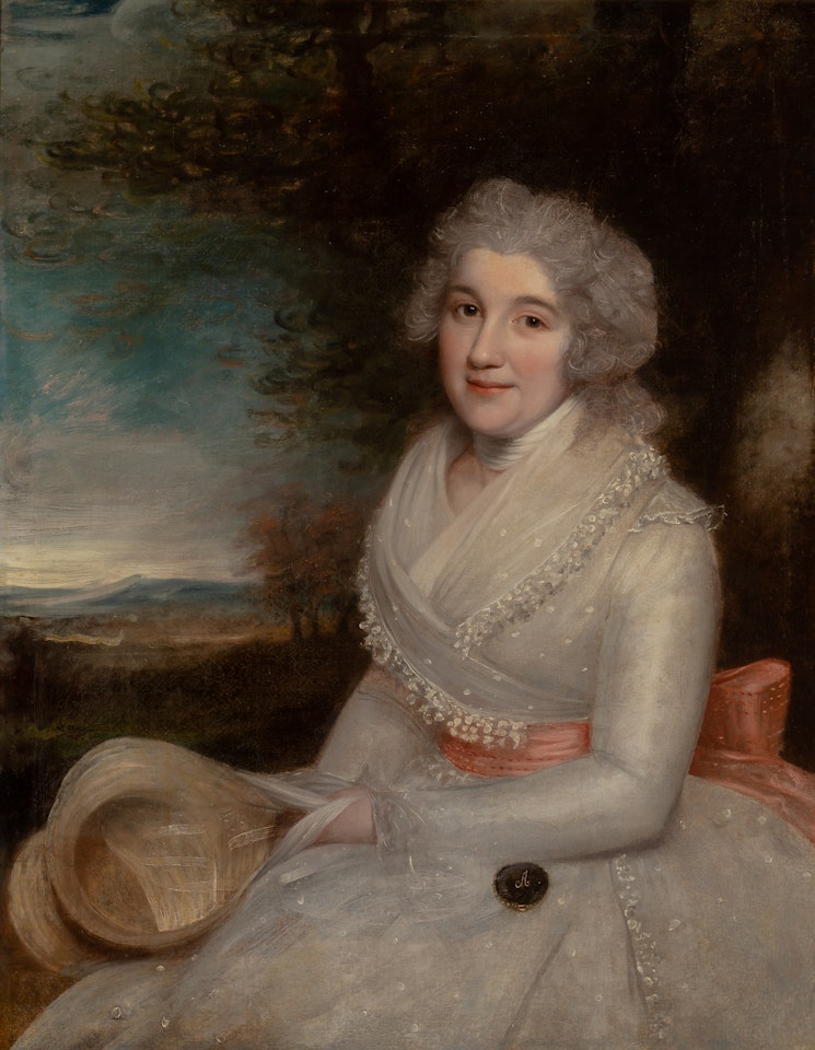 Portrait of a Lady Seated in a Landscape by English School