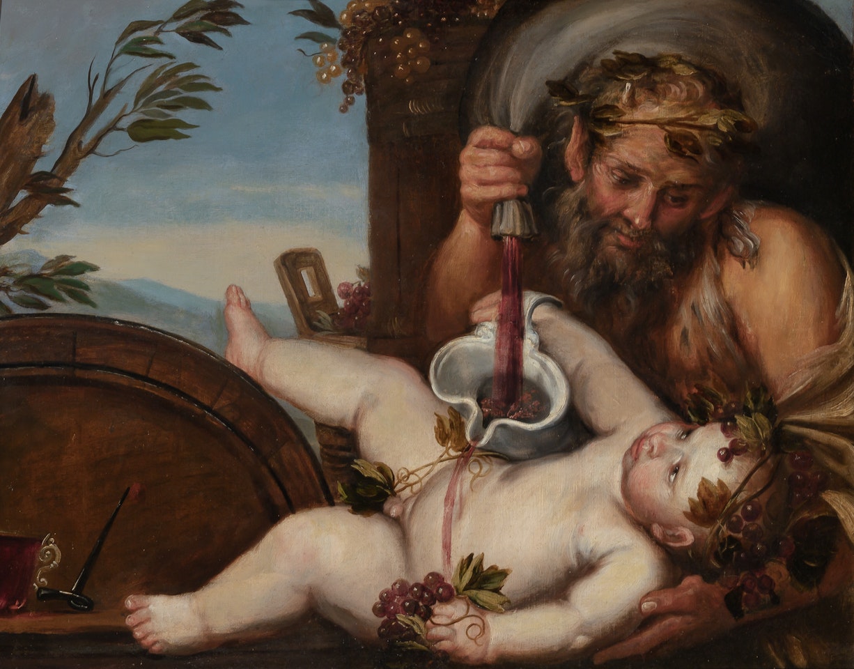 A Satyr with the Infant Bacchus by French School