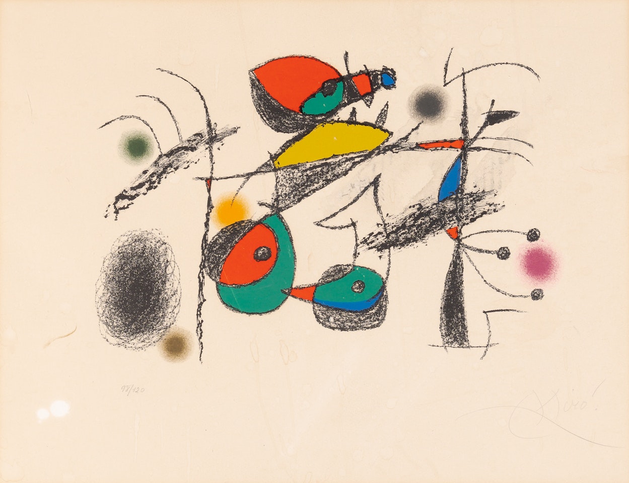 RAYMOND QUENEAU (MOURLOT 1077) by Joan Miró