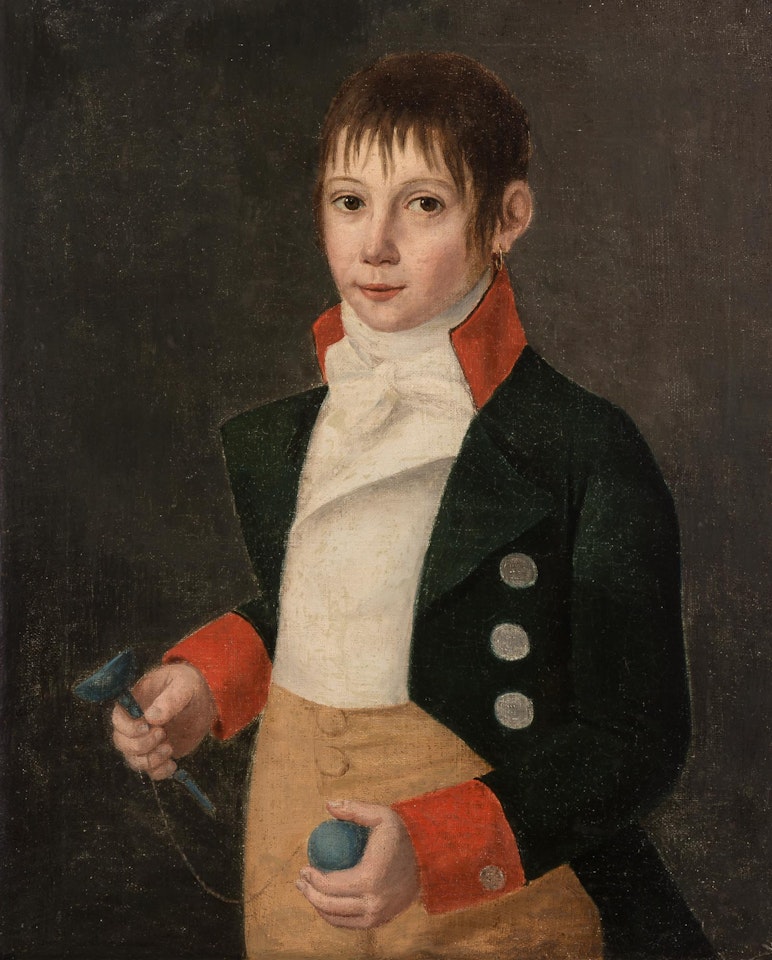 Portrait of a Boy Wearing a Gold Earring by French School