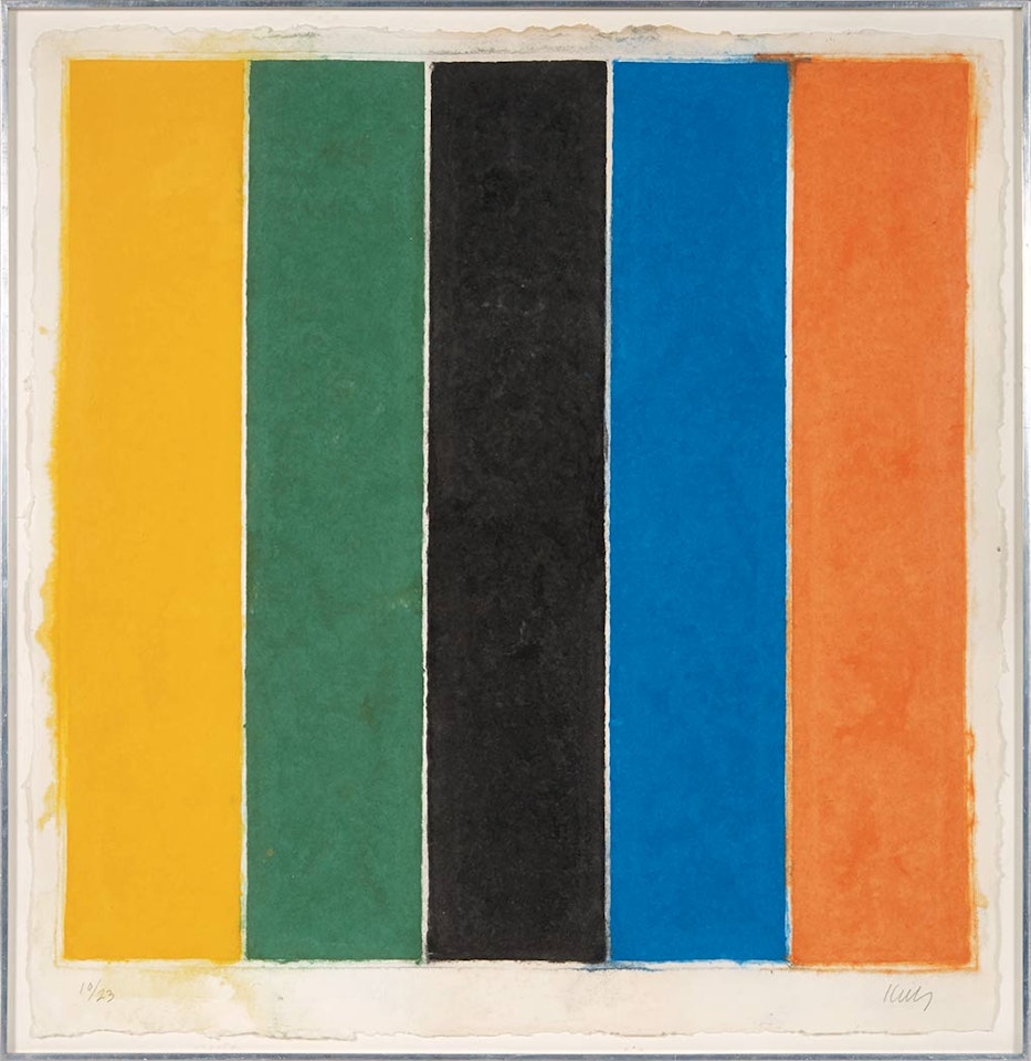 COLORED PAPER IMAGE XIII (YELLOW/GREEN/BLACK/BLUE/ORANGE) (AXSOM 153) by Ellsworth Kelly