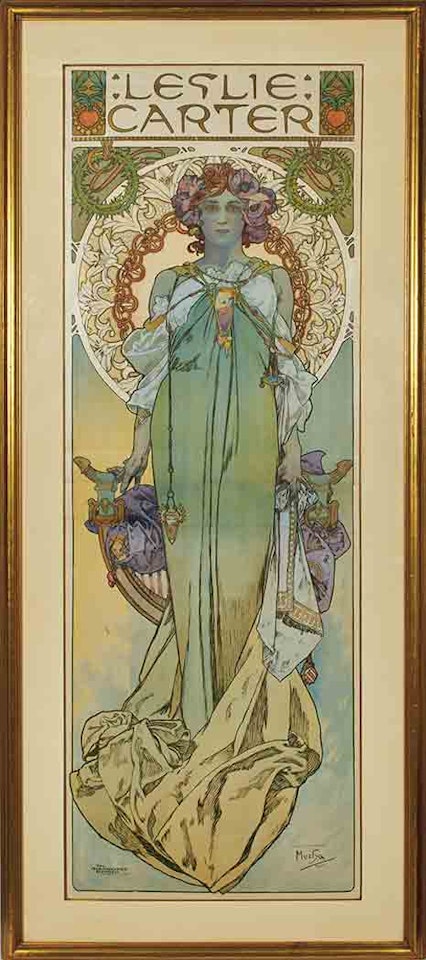 LESLIE CARTER (R./W. 94) by Alphonse Mucha