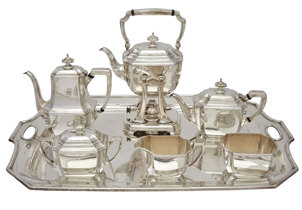 Sterling Silver Hampton Pattern Tea and Coffee Service by Tiffany & Co.