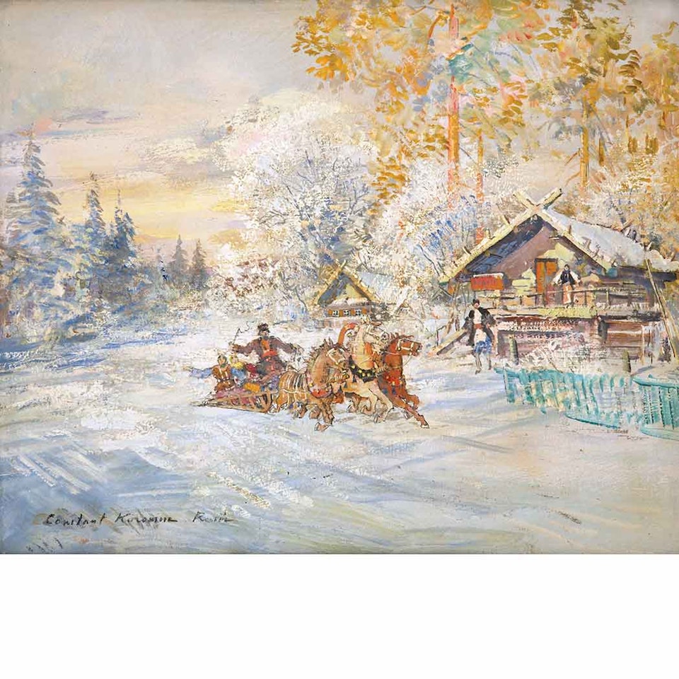 Racing Troika by Konstantin Alekseevich Korovin