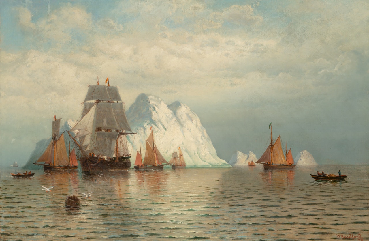 Whaling Ship and Iceberg by William Bradford