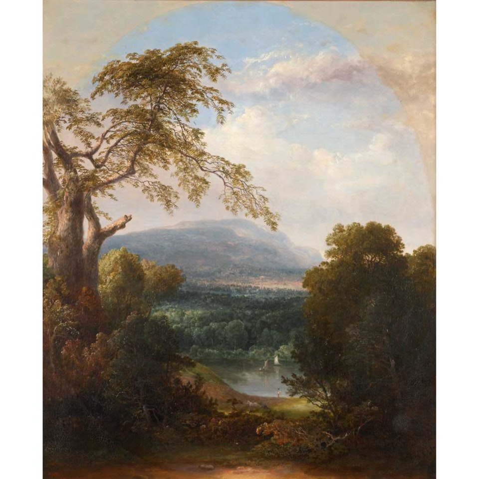 Lake Vista with Fisherman by Thomas Doughty