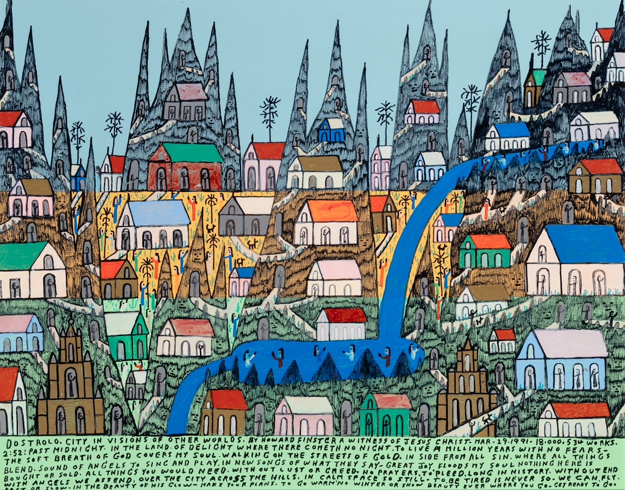 Dostrolo - City in Visions of Other Worlds by Howard Finster