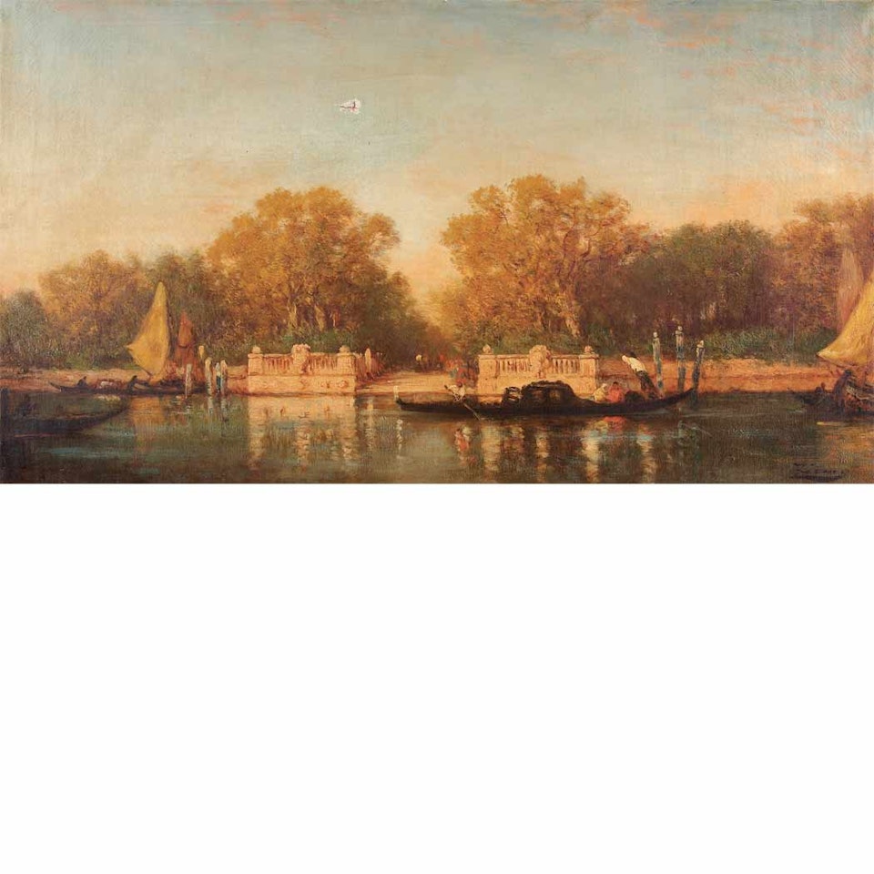 L"Entree des Jardins Francais a Venise by Félix Ziem