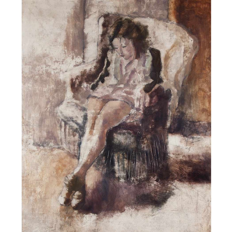 Jeune Fille Assise by Jules Pascin