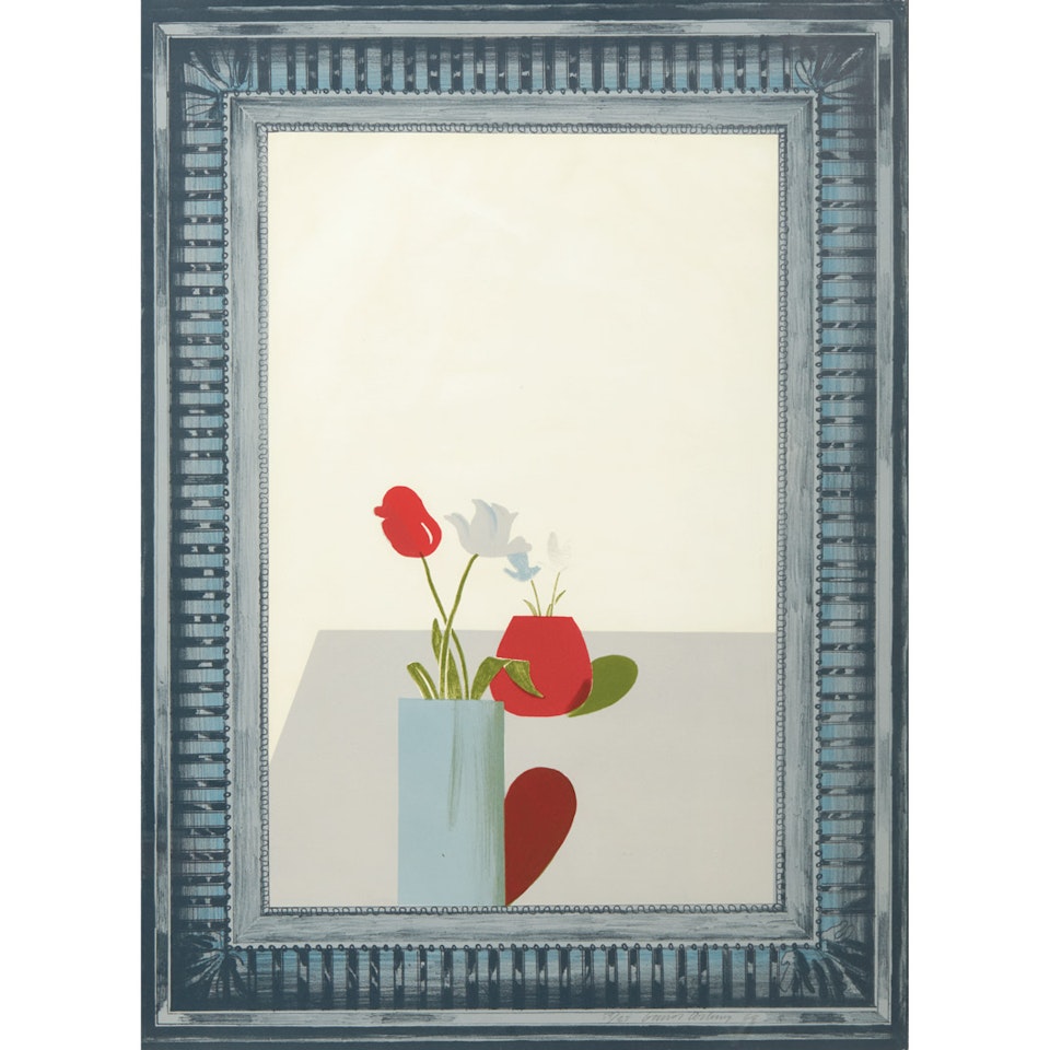 PICTURE OF A STILL LIFE THAT HAS AN ELABORATE SILVER FRAME (SCOTTISH ARTS COUNCIL 42) by David Hockney