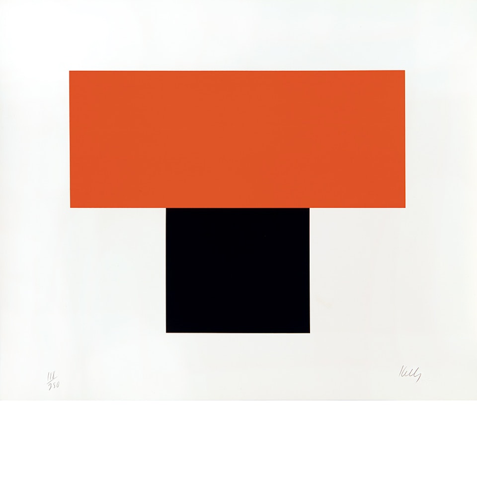RED-ORANGE OVER BLACK (AXSOM 71) by Ellsworth Kelly