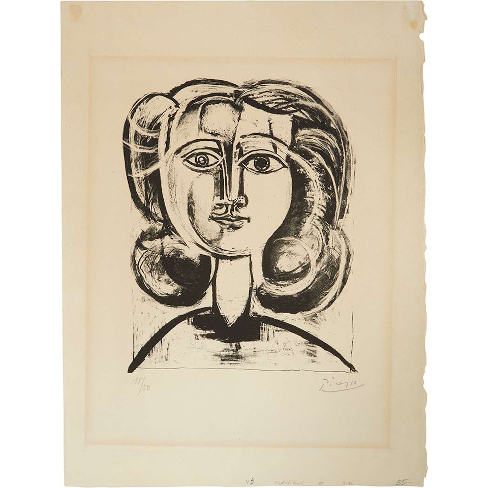 TETE DE JEUNE FILLE (B. 383; MOURLOT 5) by Pablo Picasso