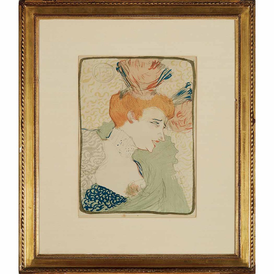 MADEMOISELLE MARCELLE LENDER, EN BUSTE (DELTEIL 102; ADHEMAR 131; WITTROCK 99) by Henri de Toulouse-Lautrec