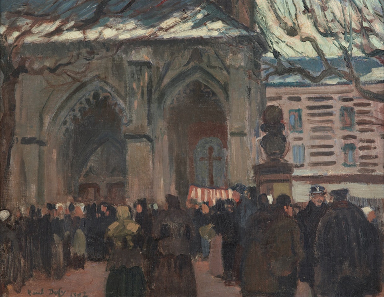 Place de L"Eglise et Marche a Montivilliers (Seine-Inferieure) by Raoul Dufy