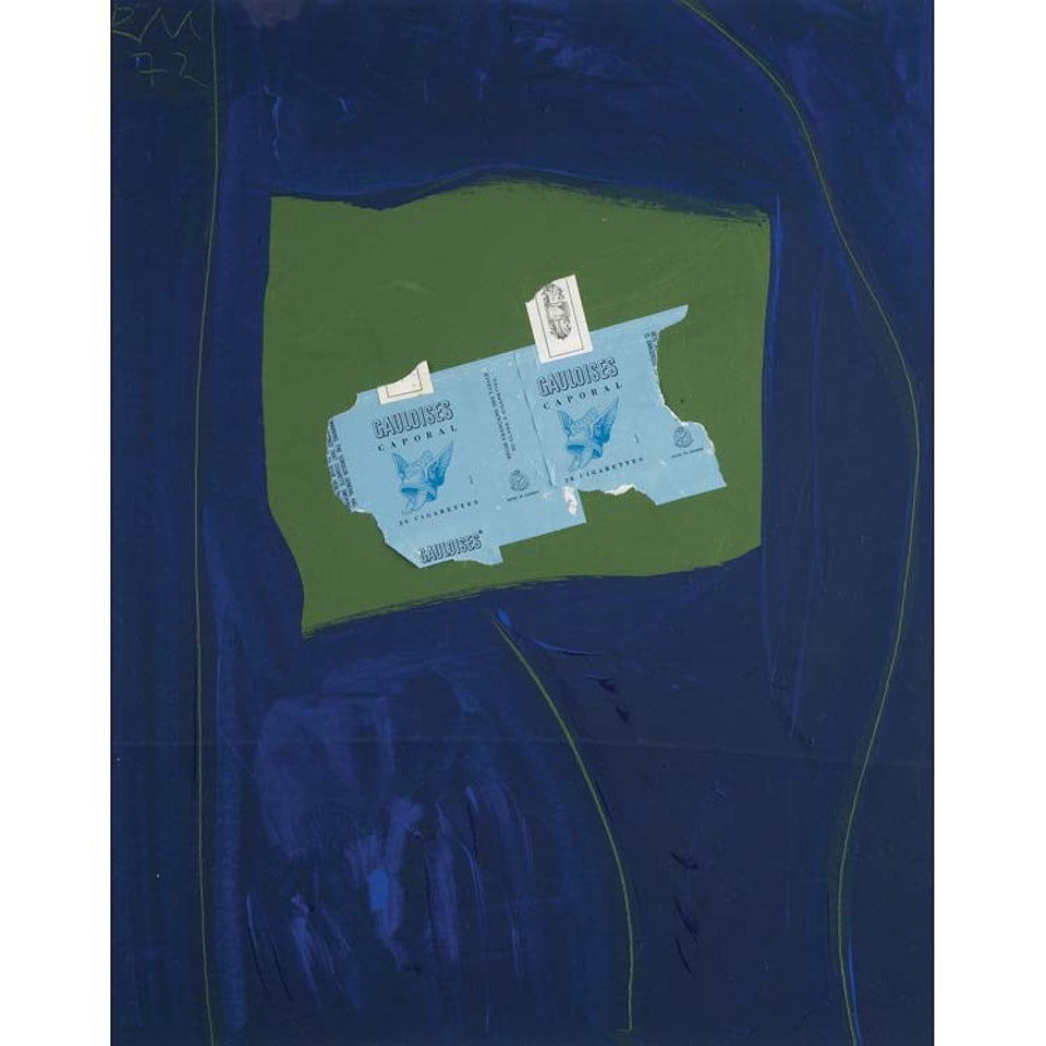 Gauloises on Green and Ultramarine No. 1 by Robert Motherwell